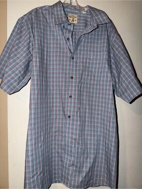 RedHead Blue Plaid Short Sleeve Button-Down Shirt